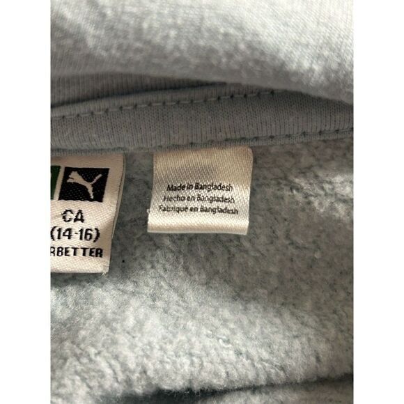 PUMA Womens Light Blue Hooded Zip Up Sweatshirt Pockets Large - Picture 4 of 6